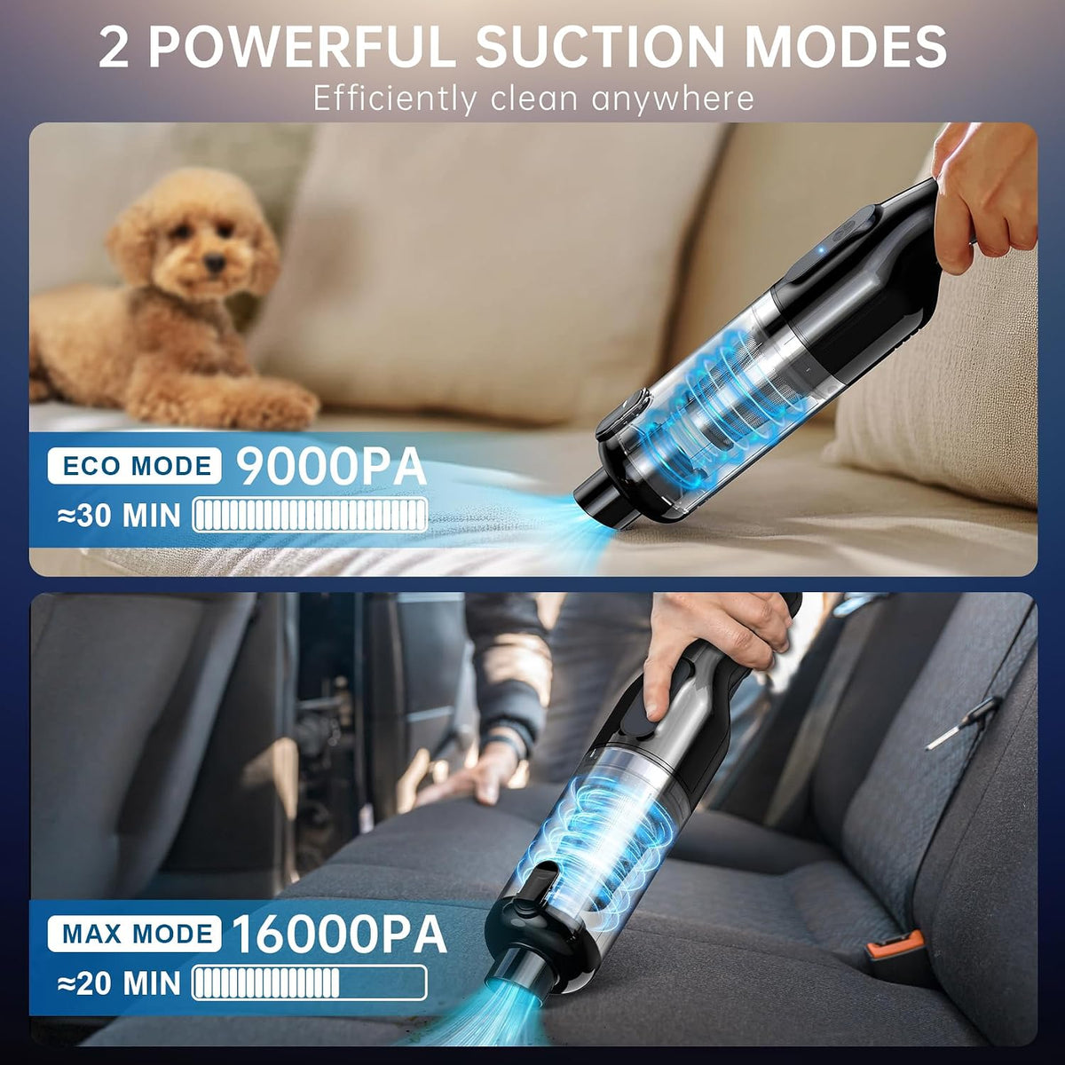 Handheld Vacuum Cordless, Portable Car Vacuum for Office Car Pets with Multiple Accessories
