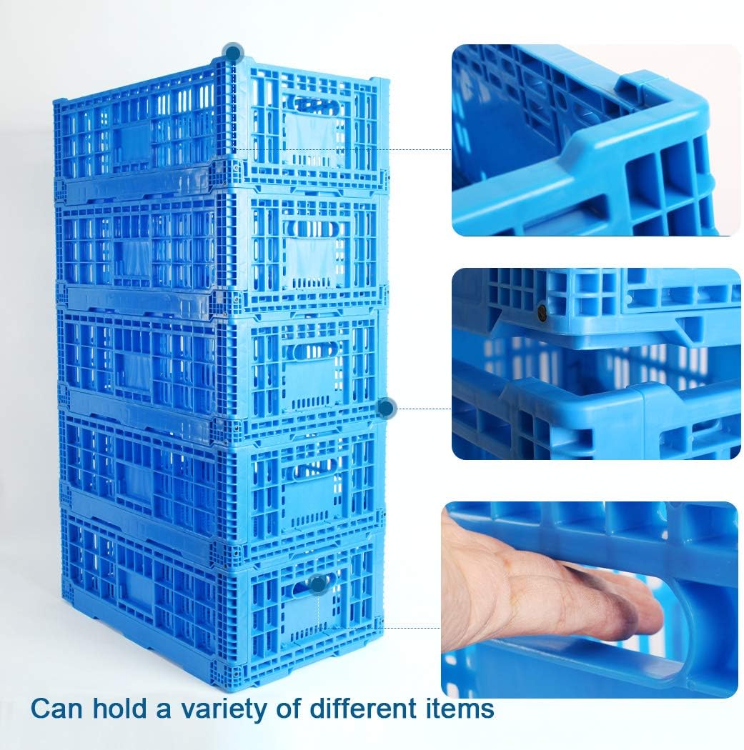 Collapsible Storage Bin/Containe，43 Liter Transfer box,crate Transit storage of various items (23.6" L x 15.7" W x 7.1" H-two)