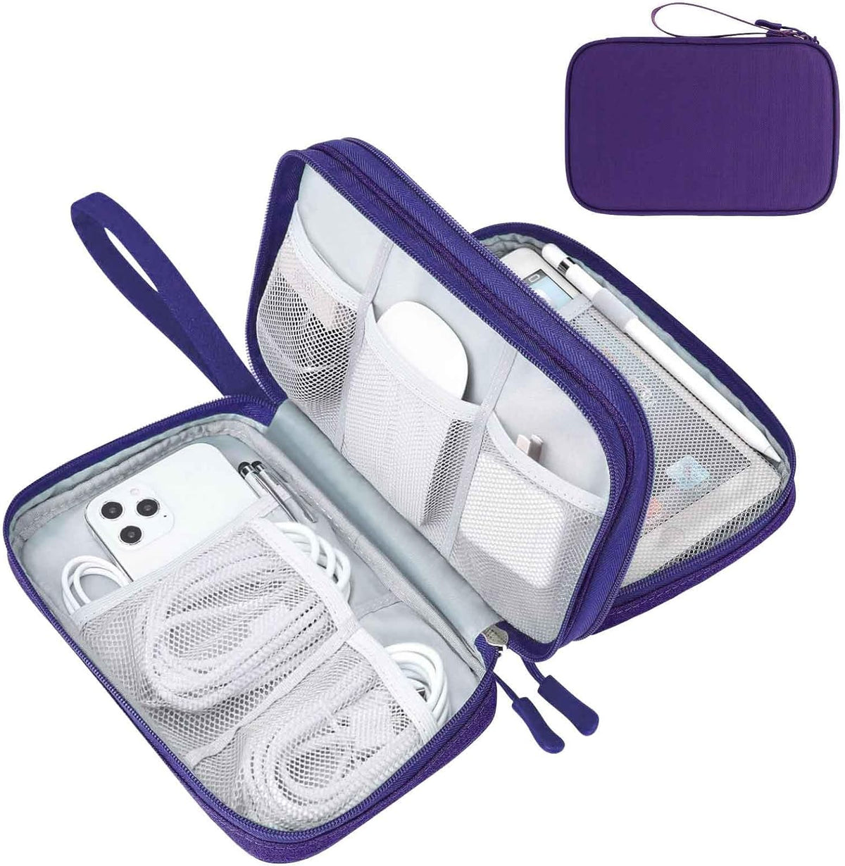 FYY Electronic Organizer, Travel Tech Pouch Bag, Large, Purple