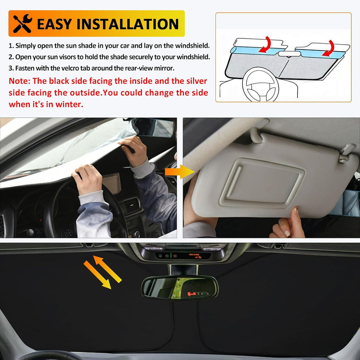 D-Lumina Front Winshield Sun Shade Protector for 2017-2023 GMC Acadia