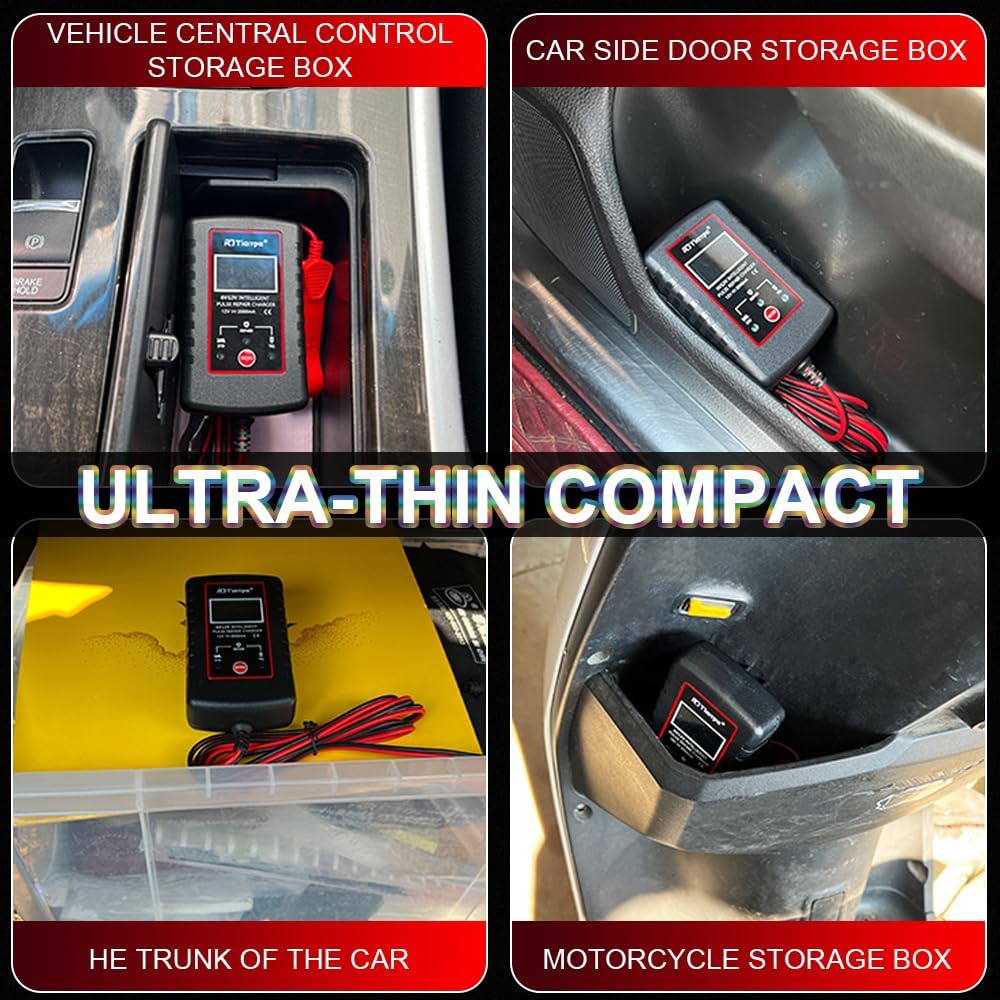 Upgraded 2Amp Car Battery Trickle Charger Maintainer 6V/12V