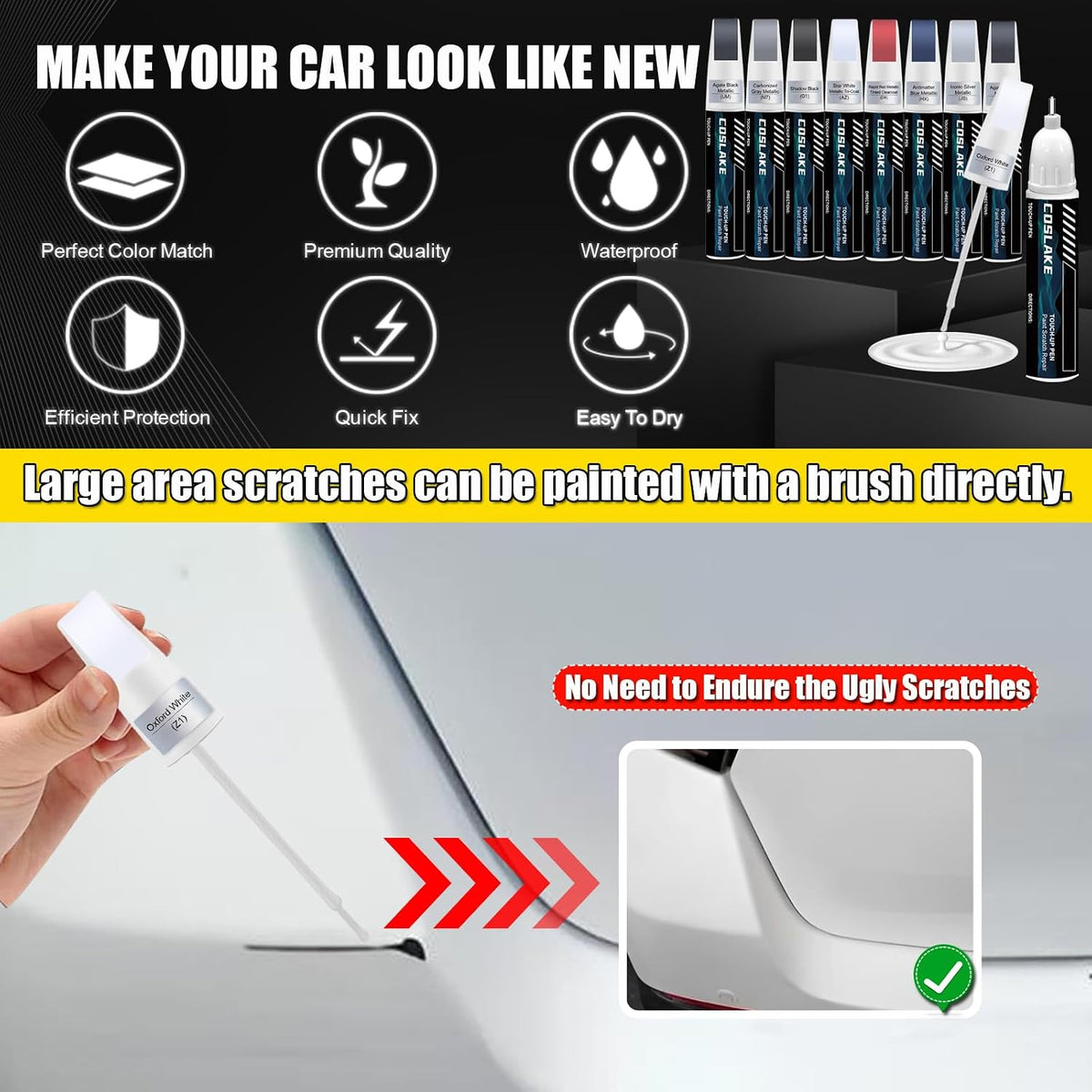 Car Touch Up Paint(Space White Metallic(A3)) for Ford