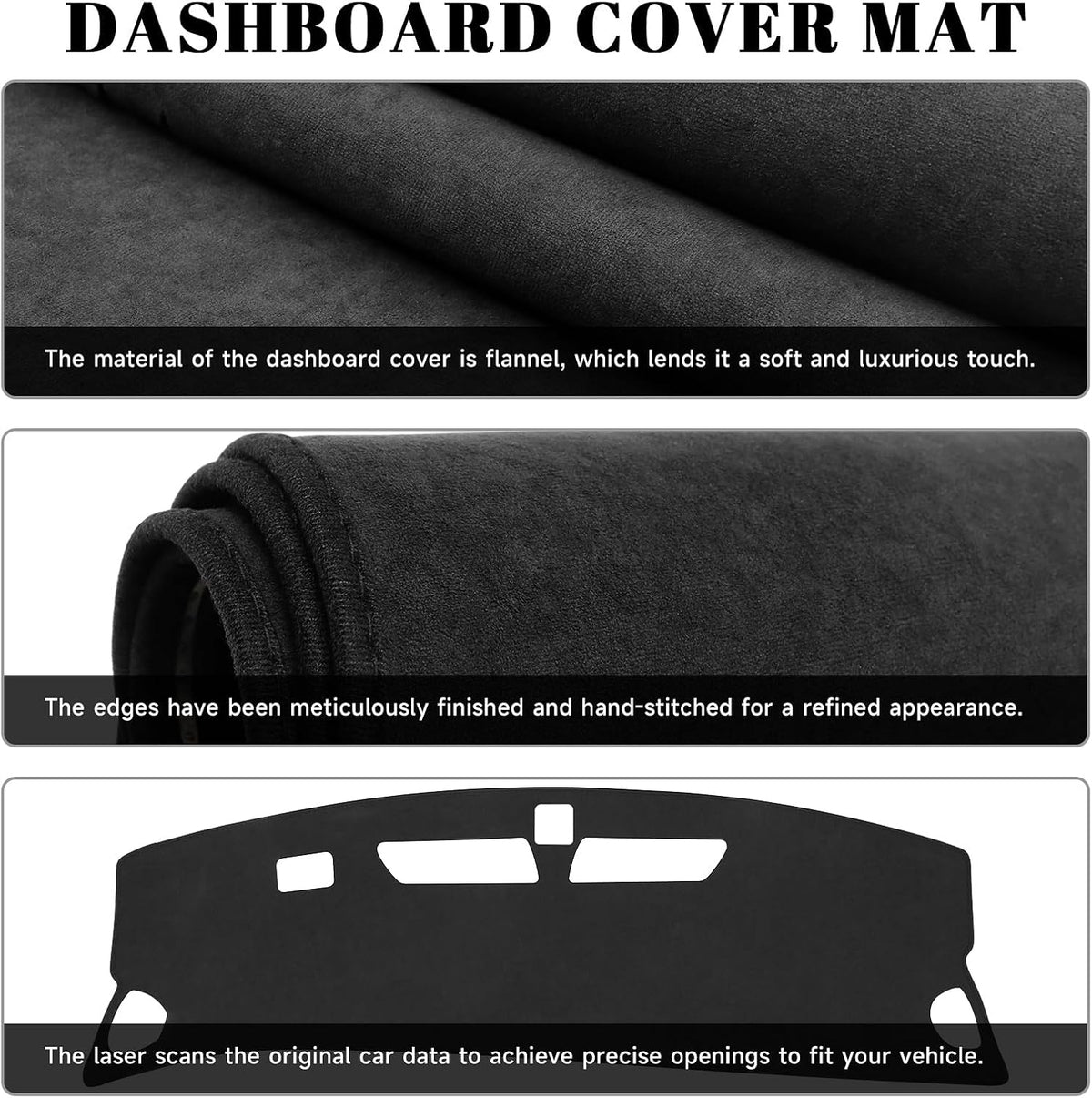 Black Dashboard Dash Board Cover Mat Carpet for Buick 2024-2025 2026 Encore GX Accessories Dash Cover Flannel Material Dash Mat Sunshade
