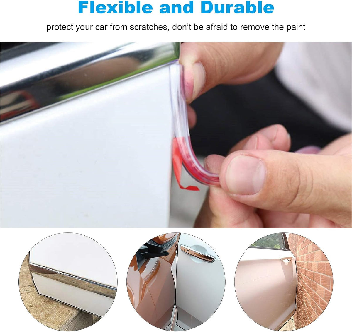 Car Door Edge Guards Clear, 32Ft Rubber Seal Protector U Shape Edge Trim Car Door Edge Protection Fit for Most Car