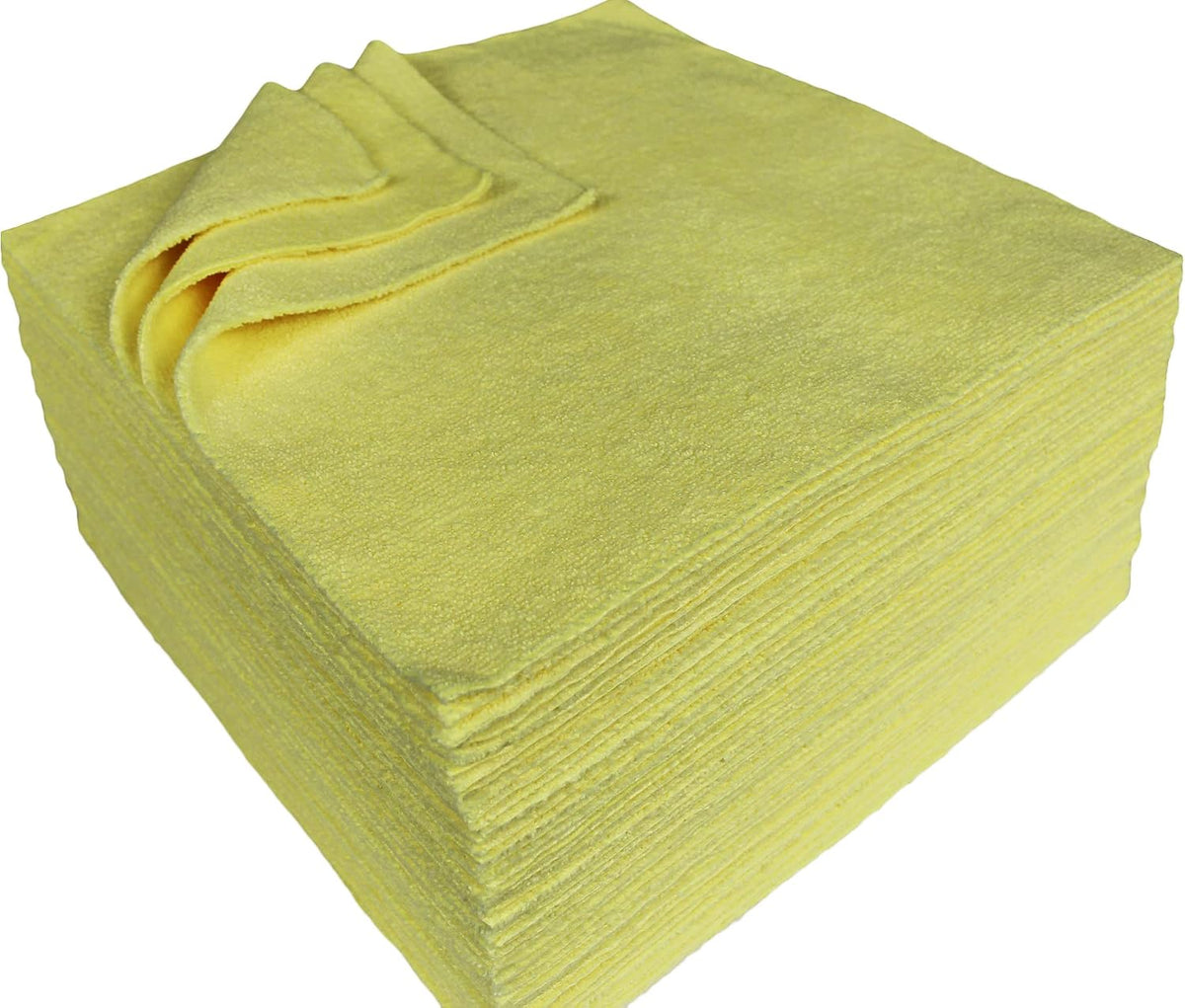 Detailer's Preference Edgeless 300 GSM Microfiber Car Detailing Towels, Cleaning Cloths, Washing, Drying, Polishing, Lint-Free, Streak-Free, Scratch-Free, Machine Washable, 12x12 in, 50-Pack, Yellow
