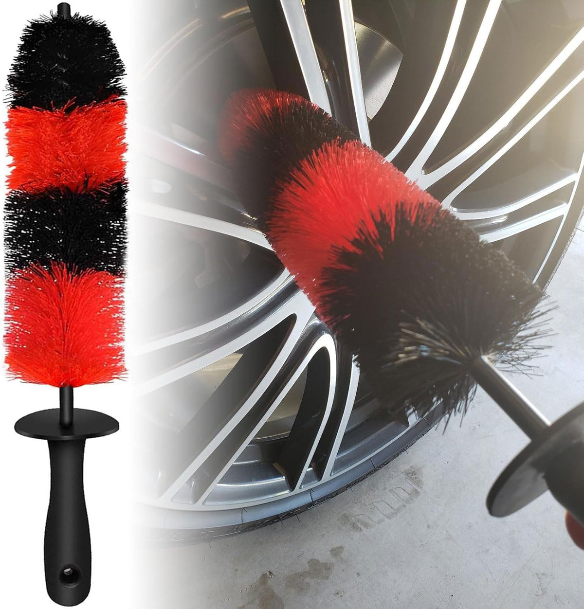 Linkhood 2-Pack Master Wheel Brush, Easy Reach Wheel and Rim Detailing Brush 18’’ Long Soft Bristle, Car Wheel Brush, Rim Tire Detail Brush,Multipurpose use for Wheels,Rims,Exhaust Tips,Motorcycles