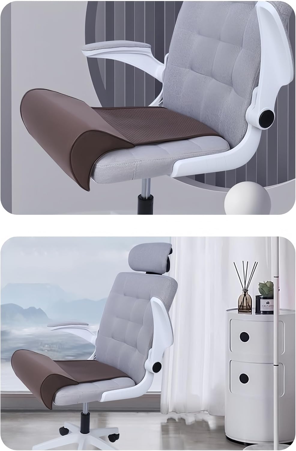 JUPENG Car Seat Leg Extender Cushion, Memory Foam Under Thigh Leg Support Pillow with Strap, Non-Slip Base & Removable Washable Cover for Driver Seat and Office Chair, Universal Comfort Pad(Black)