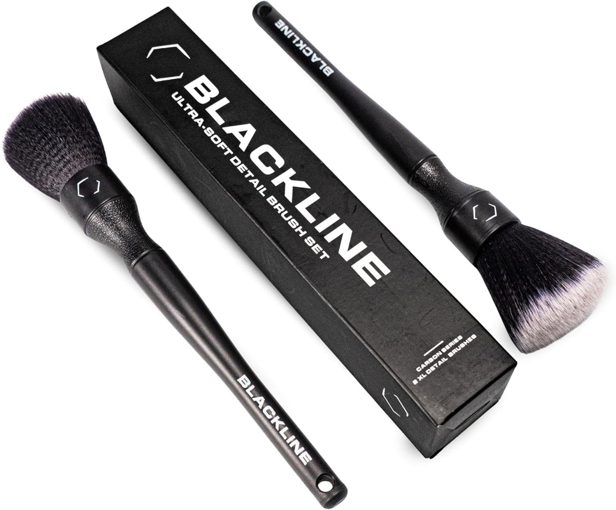 Blackline Car Detailing Brush Set, 2 Pack - Ultra Soft Bristles, Interior