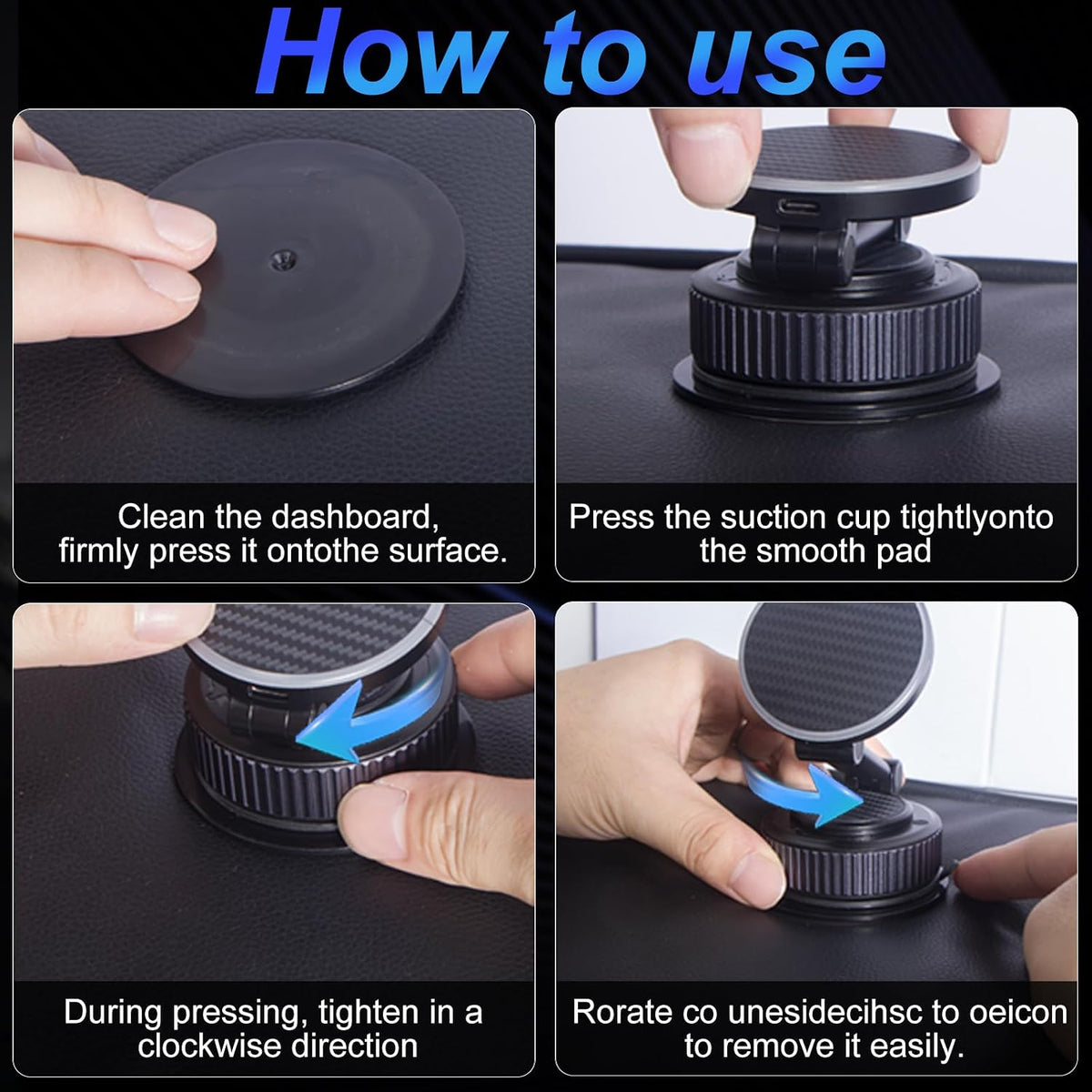 surundo Magnetic Phone Holder for Car - Upgraded 360° Vacuum Magnetic Phone Holder, Foldable Retractable Suction Cup Car Mount for Magsafe for Your Car/Gym/Mirror Mount for iPhone & Android