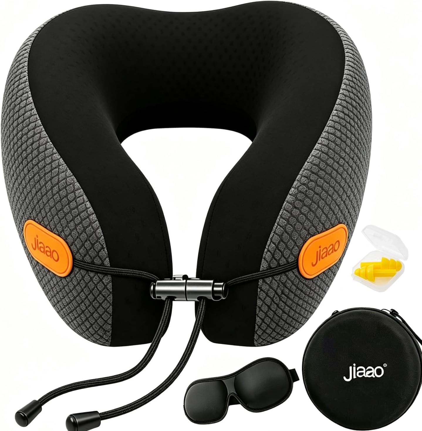 Ergonomic Travel Pillow,100% Memory Foam Travel Neck Pillow For Airplanes | 360 Neck & Chin Support Airplane Pillow For Long Flights,Airplane Travel Essentials With 3d Eye Mask, Earplugs,Carry Case