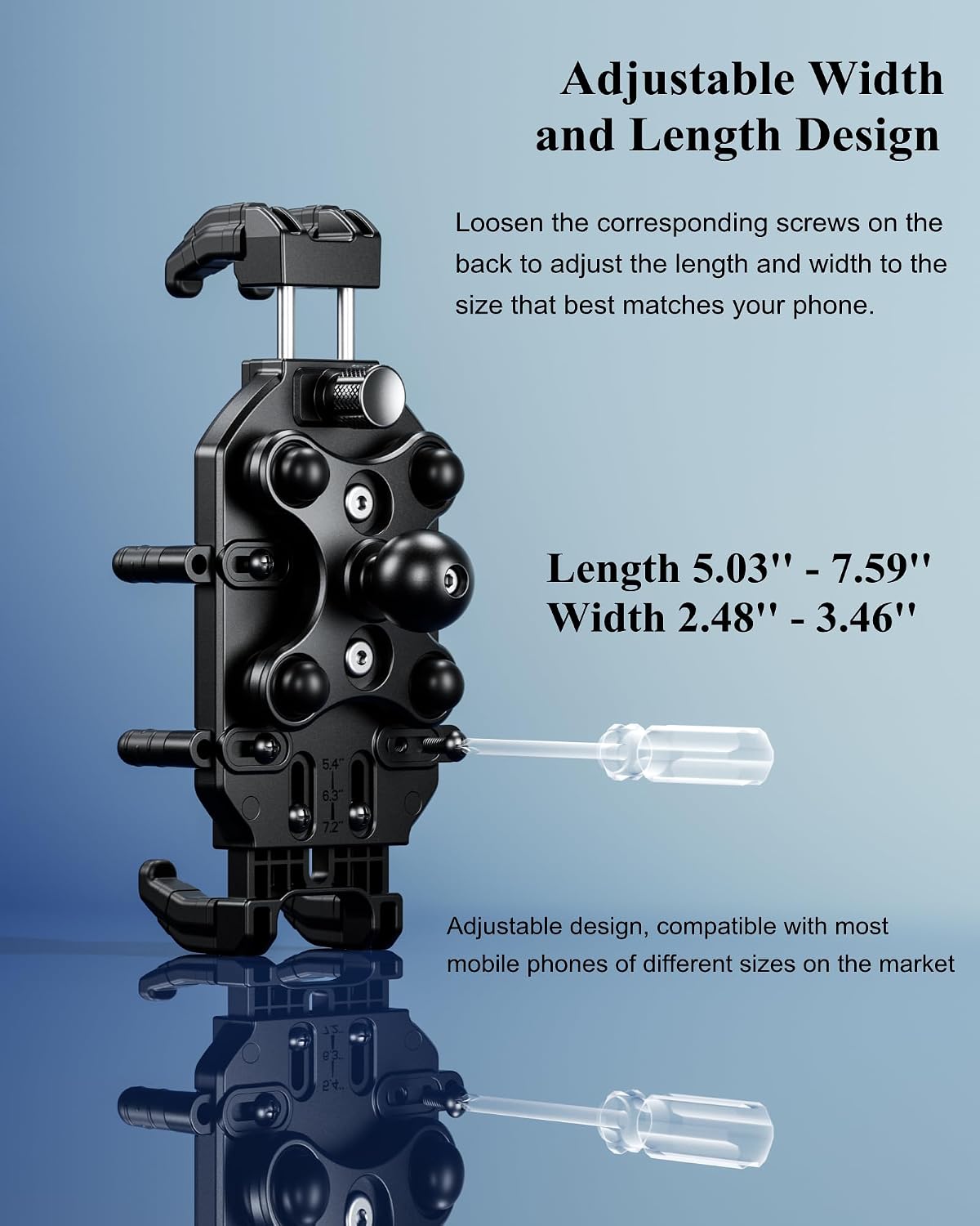 BRCOVAN 1'' Ball Phone Mount Holder with Vibration Dampener & Secure Lock