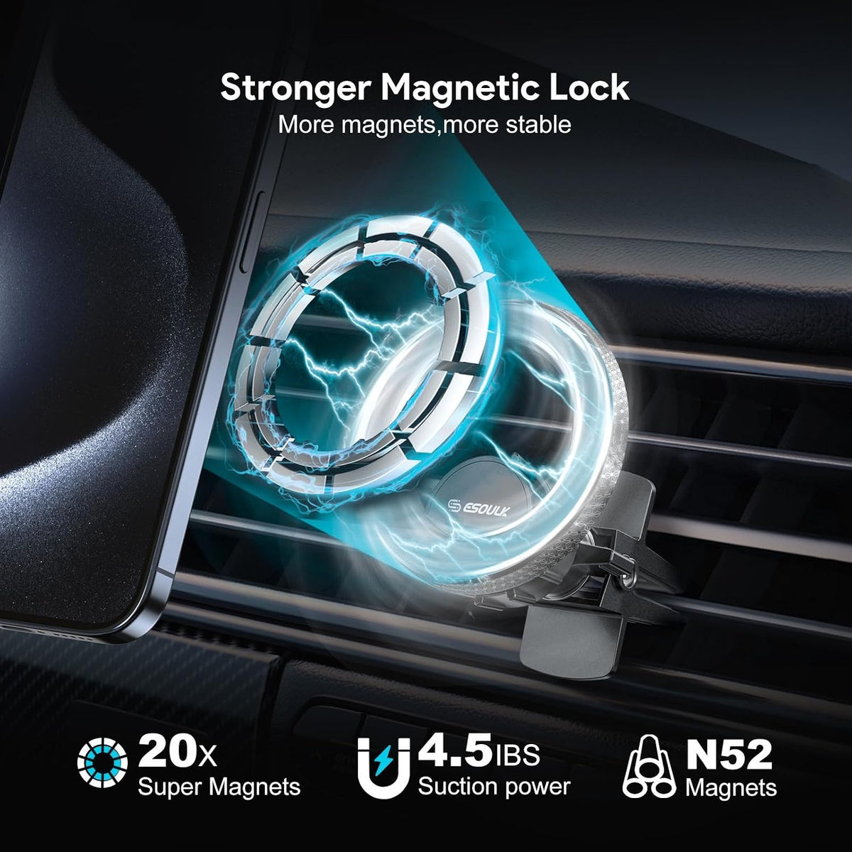 Magnetic Car Phone Mount Air Vent Phone Holder