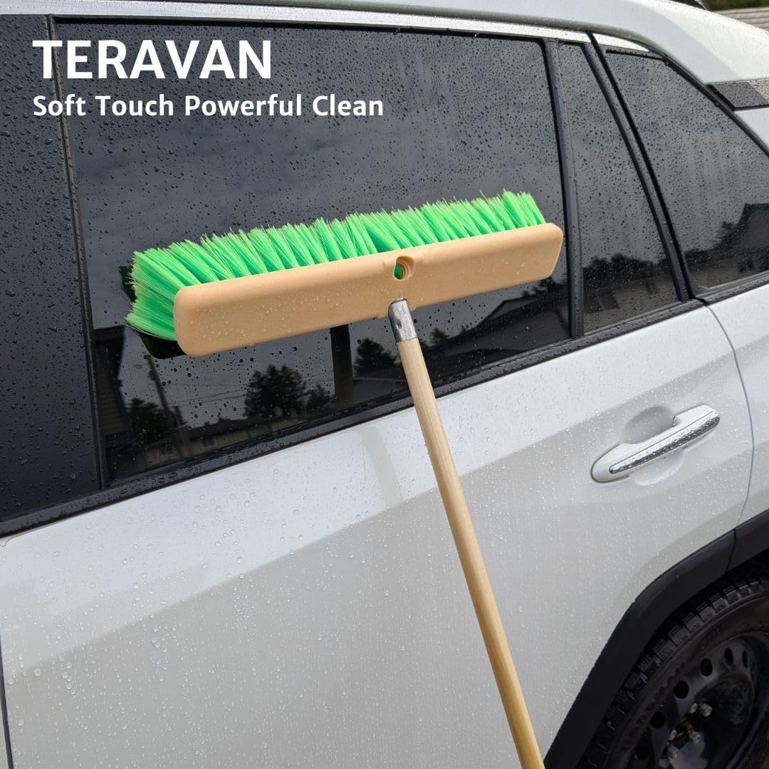 Teravan Green Flow Through Essential Flagged-End Brush Head, 18-Inch