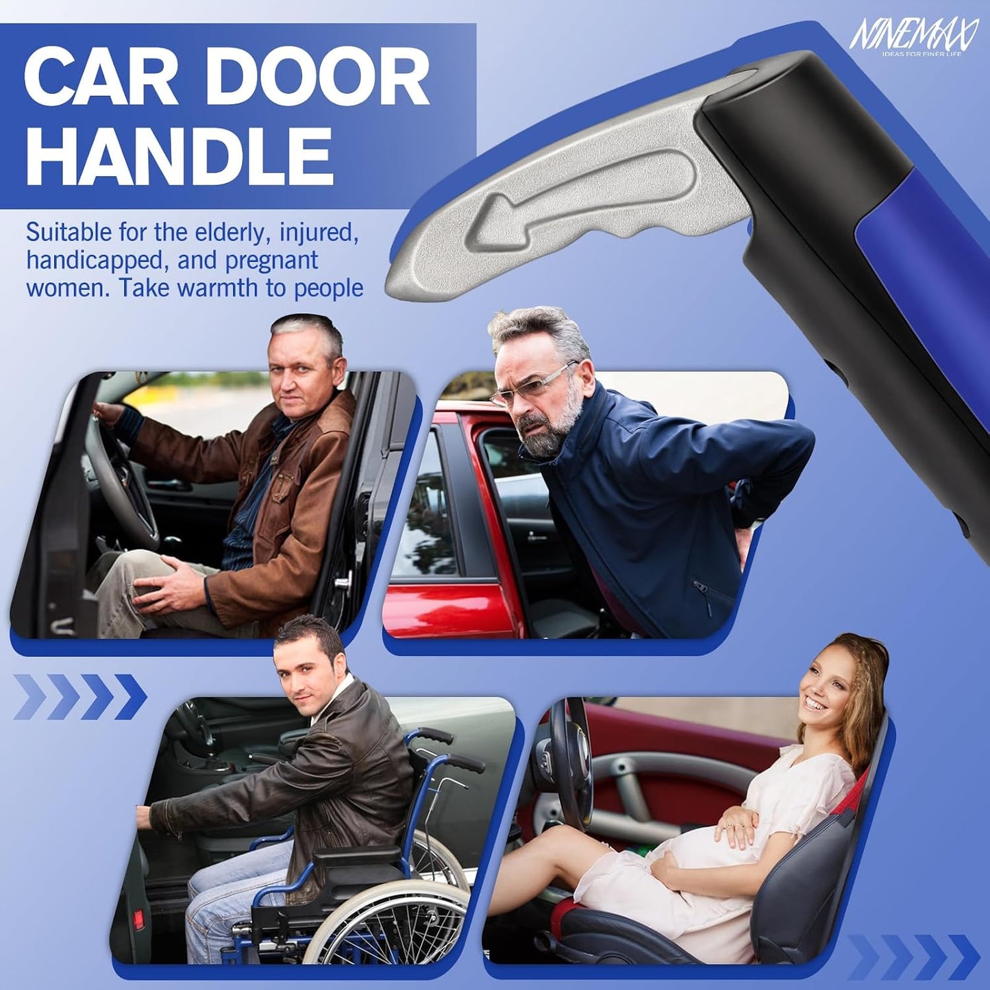Car Door Assist Handle for Elderly & Handicap, Portable Car Cane (1pc) | Stable Support for Easy Vehicle Entry, Universal Fit for Most Cars, Lightweight & Portable, Non-Slip Grip, Tool-Free Setup