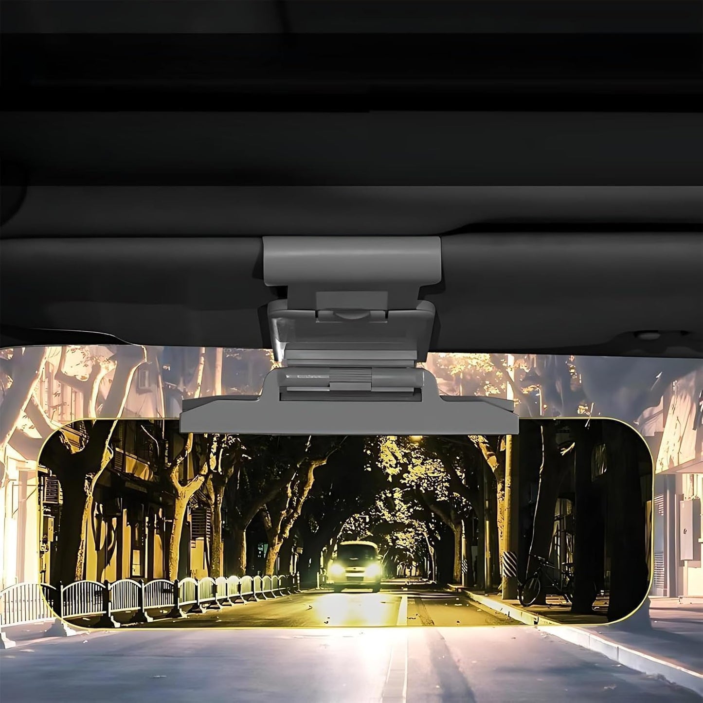 Day/Night Polarized Sun Visor Extender for Car/Trucks, Anti-Glare UV Protection Clip-On Shield, Shatterproof Optical Acrylic/Heat Reducer/Universal Adhesive-Free Sun Visor for Car Windshield