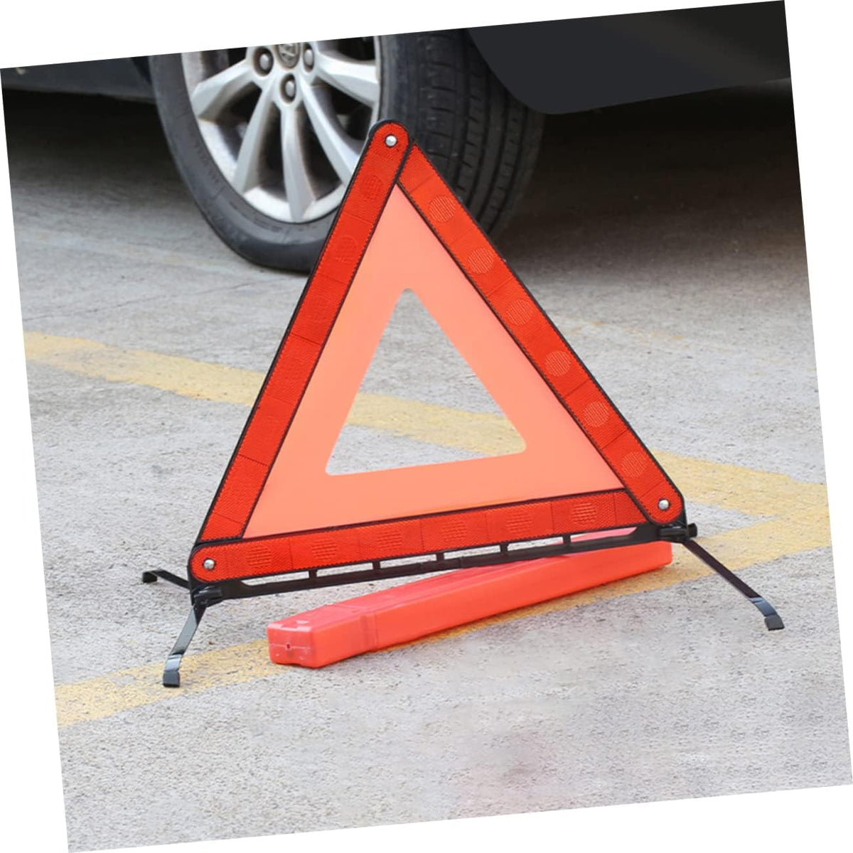 PRETYZOOM Reflective Warning Triangle Foldable Emergency Sign for Roadside Safety 3 Legged Design for Car and Semi Truck Accessories
