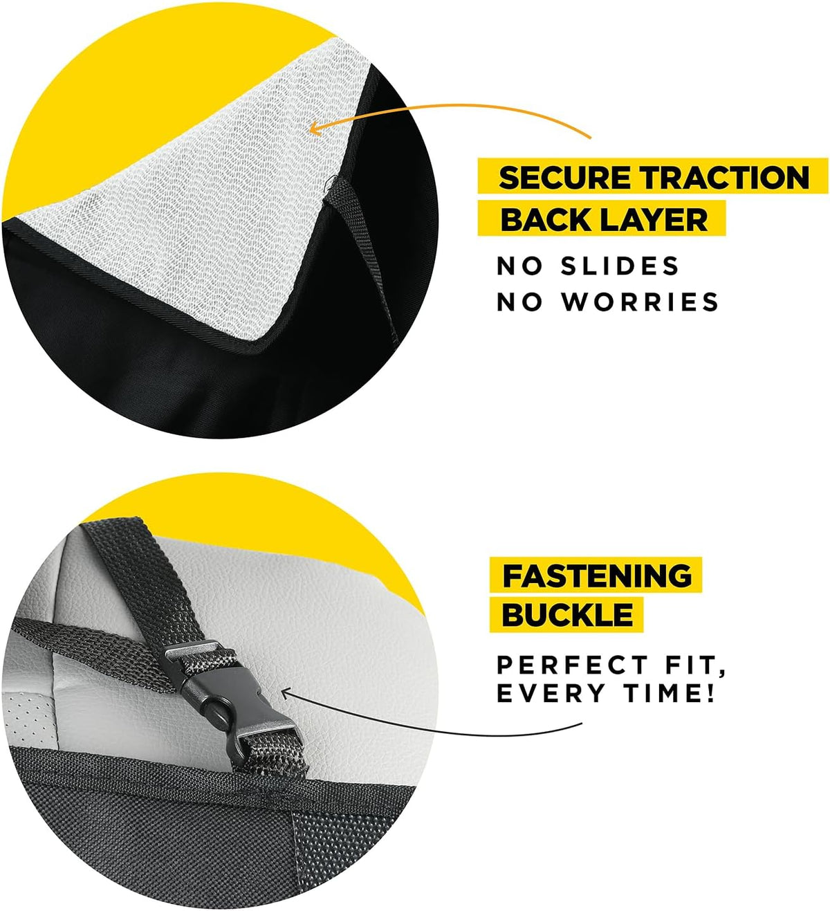 lebogner Car Seat Protector for Baby and Child – Non-Slip, Thick Padded Cover with 2 Mesh Pockets – 1 Pack