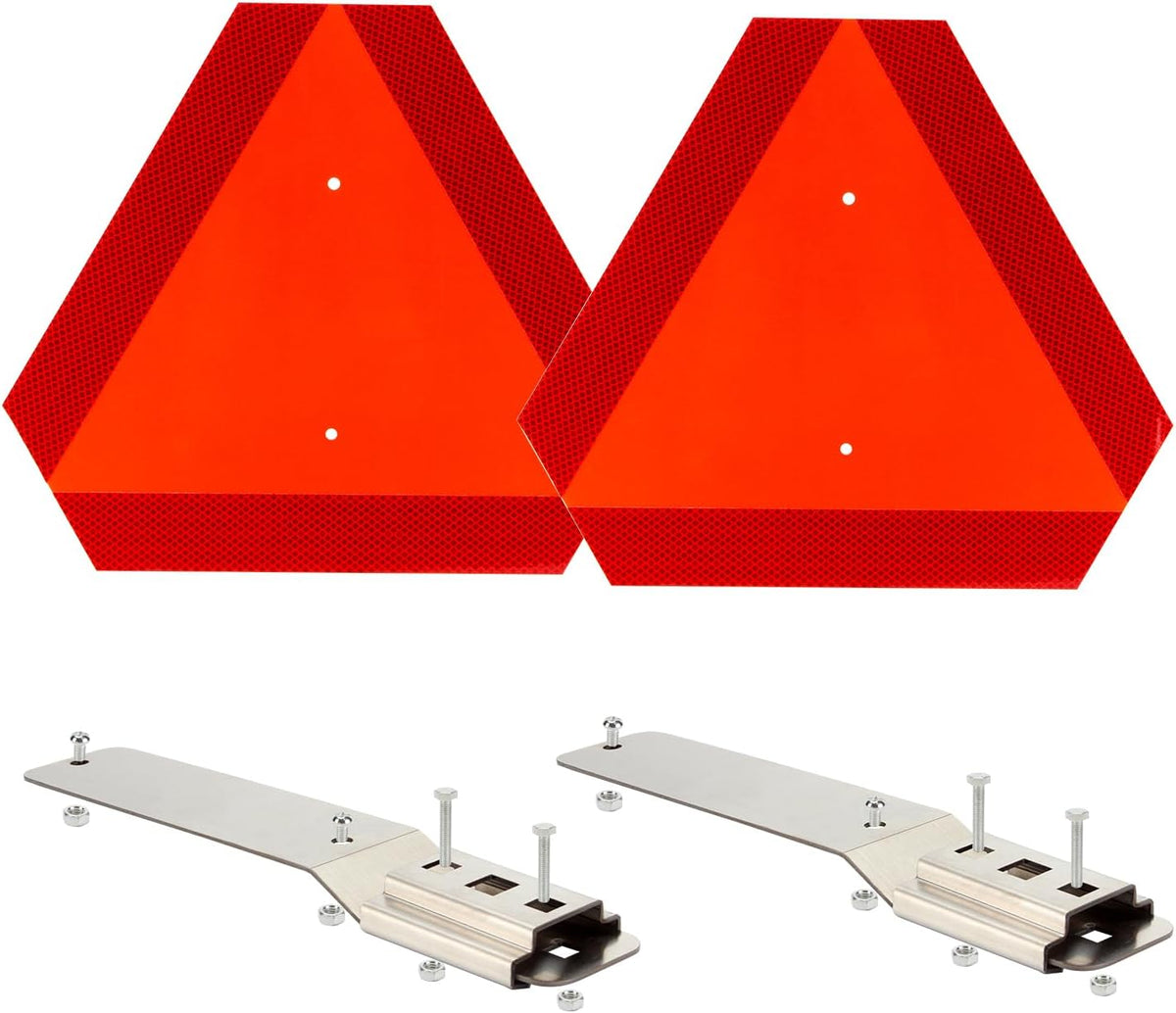 1 Set Slow Moving Vehicle Sign with Mounting Bracket Kit
