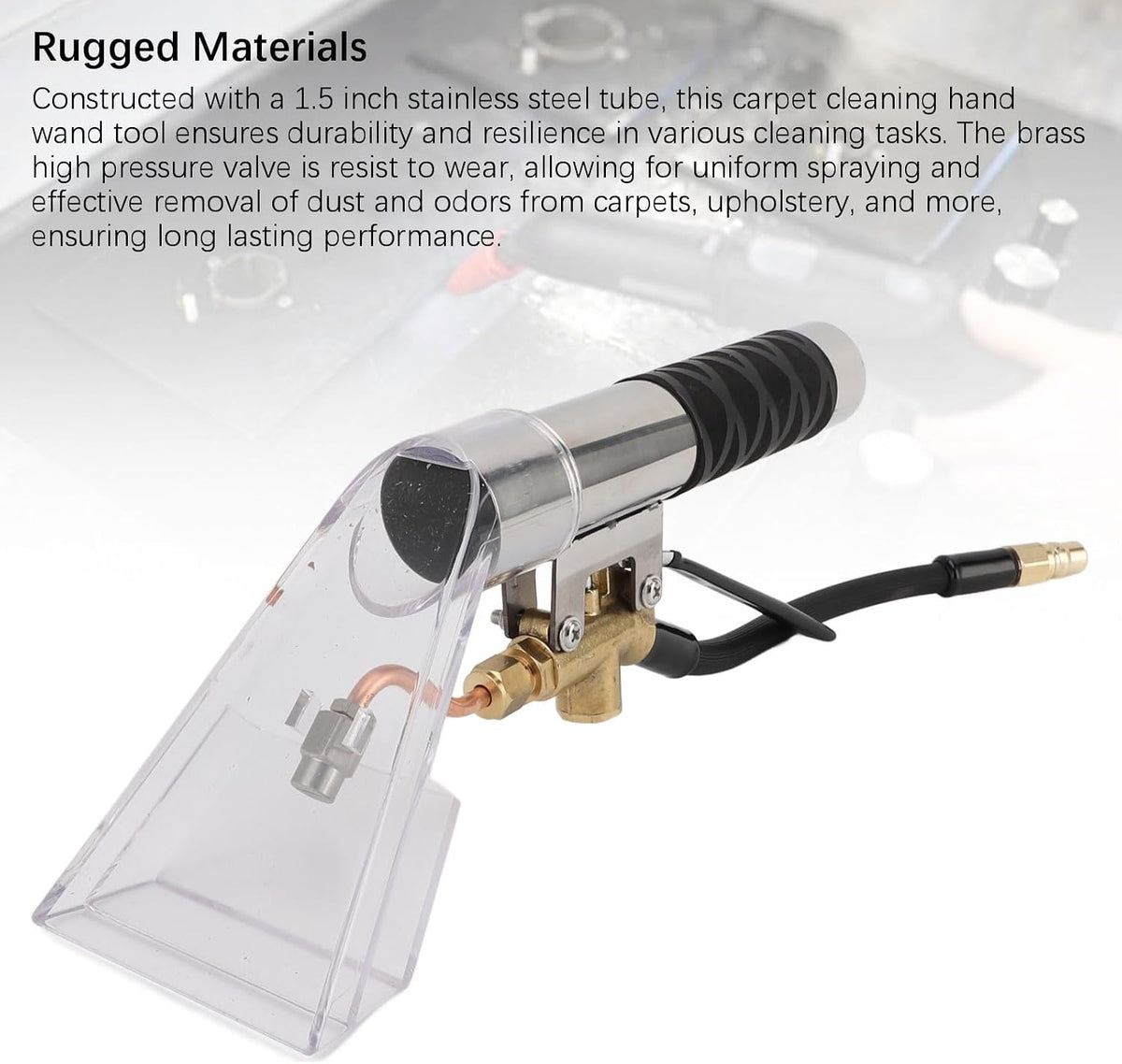 Extractor Hand Tool, Stainless Steel Multifunctional High Efficiency Upholstery and Auto Detailing Tool Hand Wand for Carpet Cleaning Extractors