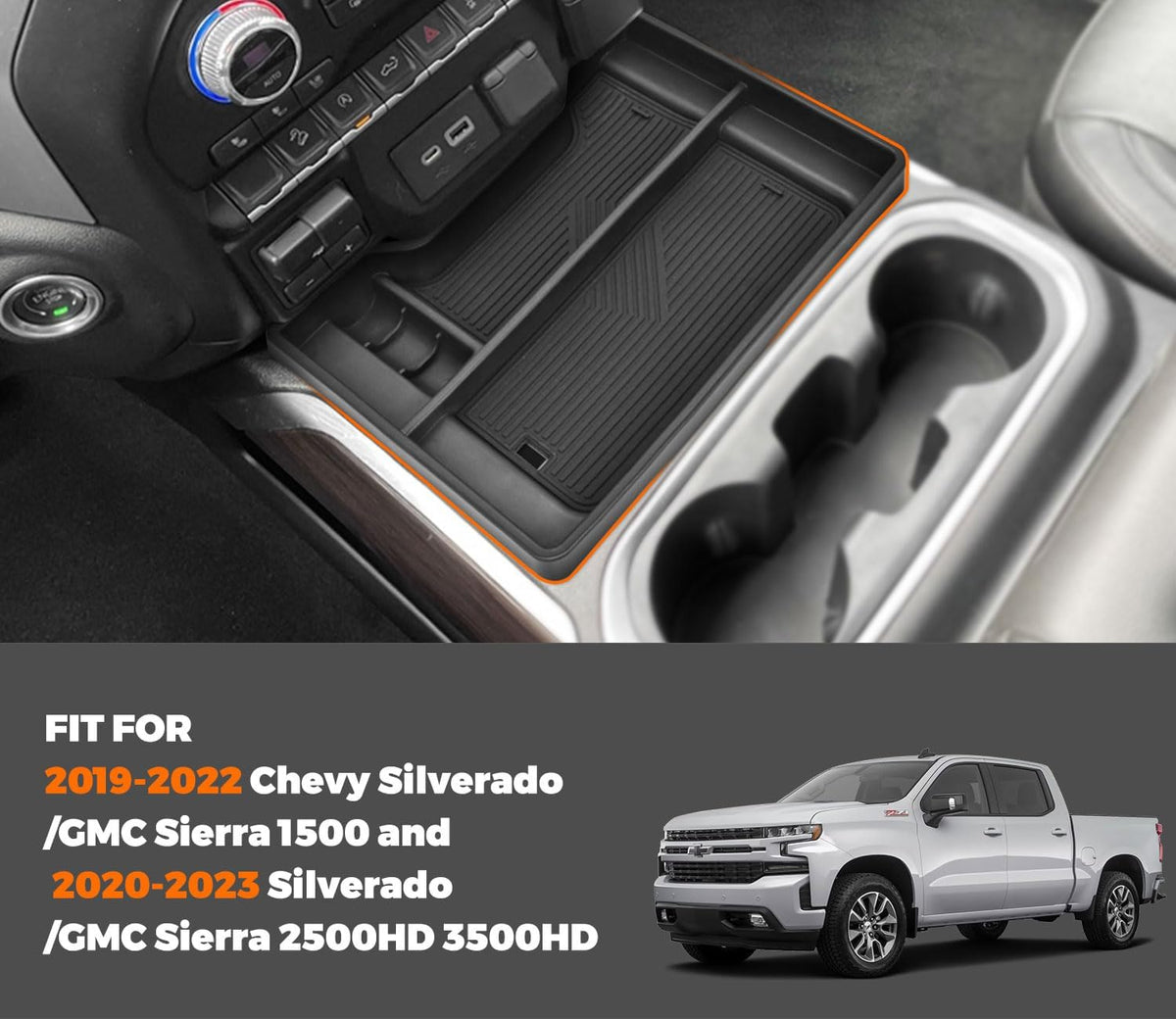 GZSH Center Console Organizer for 2019-2022 Chevy Silverado