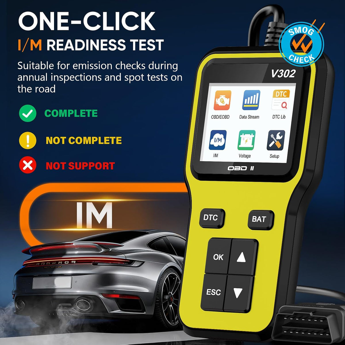Professional OBD2 Scanner, Enhanced Check Engine Code Reader