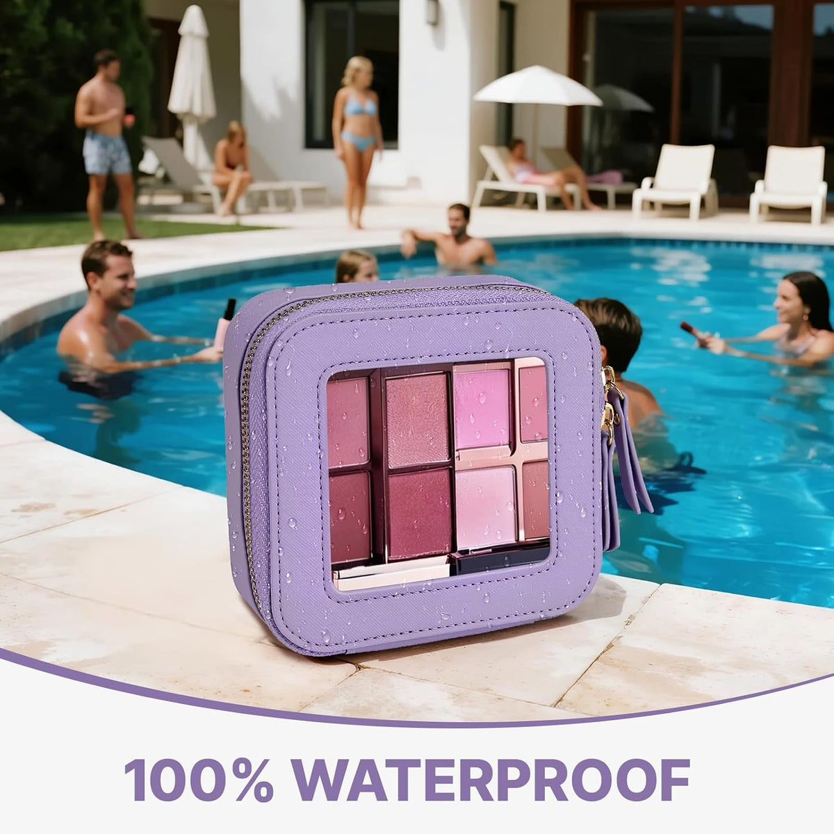 Small Clear Makeup Bag Travel Cosmetic Case, Portable Make Up Organizer Traveling Compact Car Bag for Essentials Transparent Toiletry Bag with Zipper