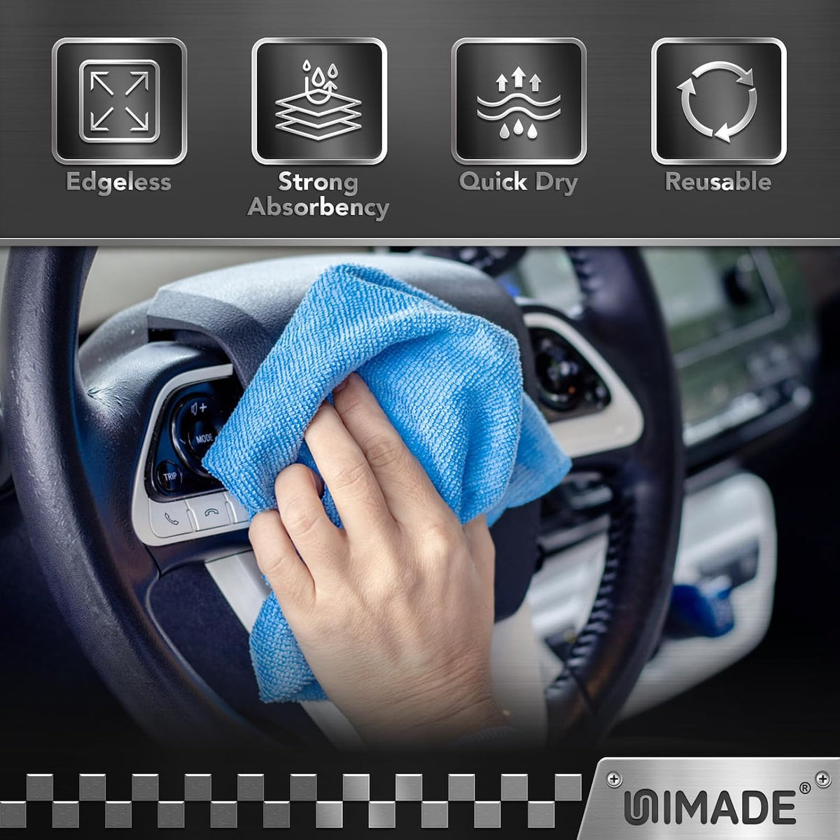 UNIMADE Shop Towels, 100 Pack Commercial Grade Work Rags Microfiber Towels