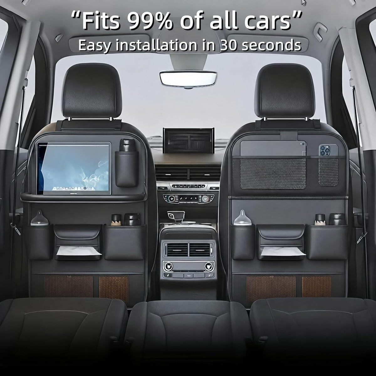 Car Backseat Organizer Foldable Tray with Tablet Holder