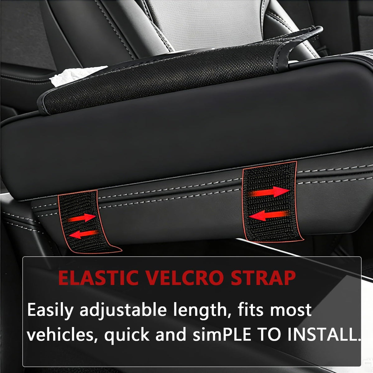 5-in-1 Nappa Leather Console Armrest Cover with Cup Holder