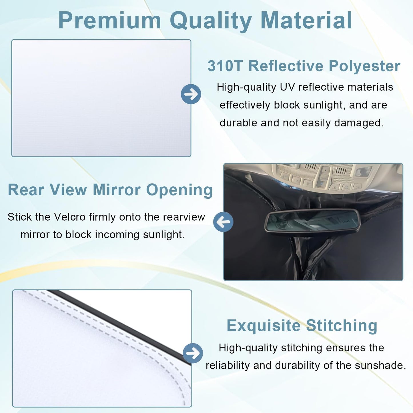 PIMCAR Windshield Sunshade for Ford F-150 2015-2020 | Premium 310T Reflective Polyester UV & Heat Blocker | Reduces Interior Temperature, Foldable with Storage Pouch
