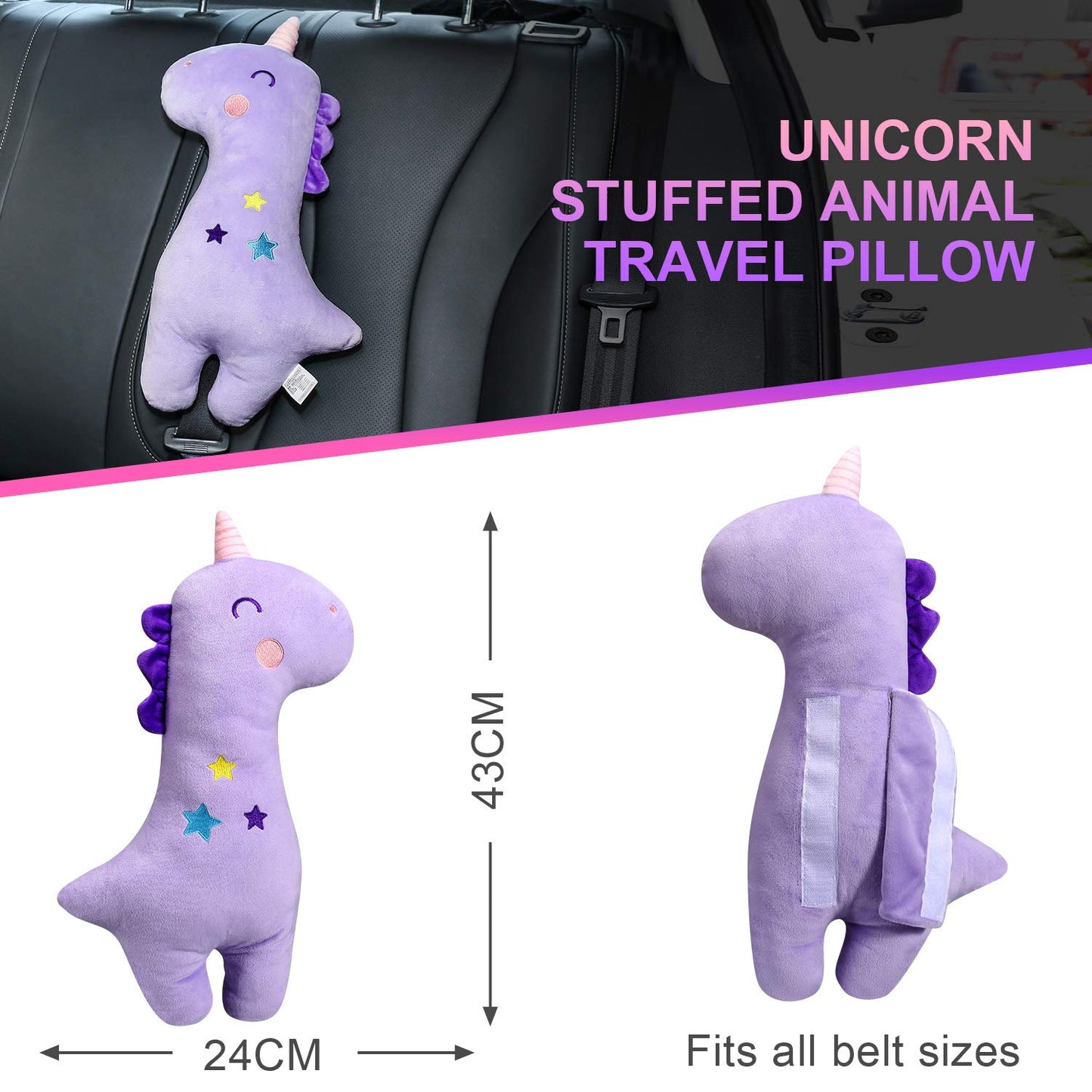 Unicorn Seat Belt Pillow Kids Unicorn Seat Belt Cover, Car Pillow for Kids | Unicorn Seat Belt Cover, Unicorn Seat Belt Pillow Kids Seatbelt Pads, Seatbelt Strap Pillows Children Travel Pillow