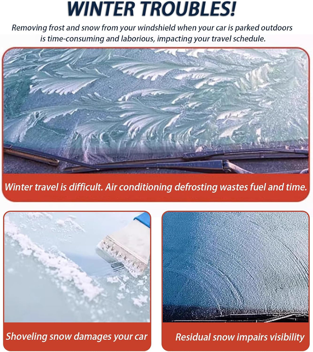Car Windshield Cover for Porsche Macan 2014-2020 2021 2022 2023 2024 2025 2026, Automotive Windshield Snow Covers with Side Window & Rearview Mirror Protector, Windshield Cover for Ice and Snow