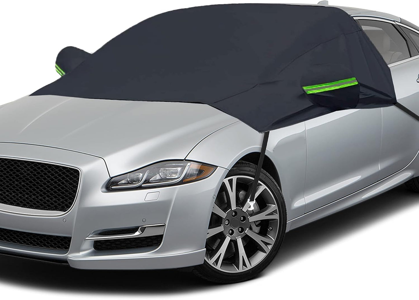 EcoNour Car Windshield Cover for Ice and Snow, Windshield Snow Cover with Side Mirrors Cover for Snow, Ice, UV Fits Most Cars, Trucks, Vans, SUVs, Black
