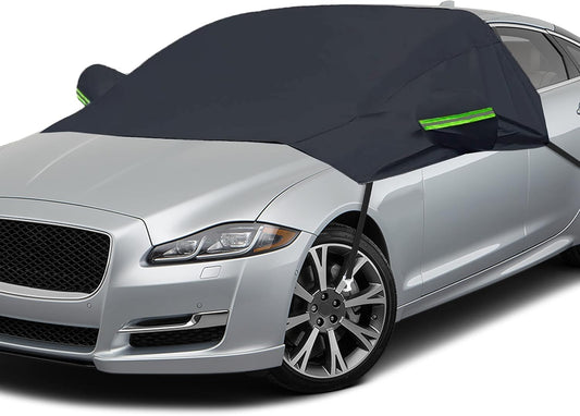 EcoNour Car Windshield Cover for Ice and Snow, Windshield Snow Cover with Side Mirrors Cover for Snow, Ice, UV Fits Most Cars, Trucks, Vans, SUVs, Black