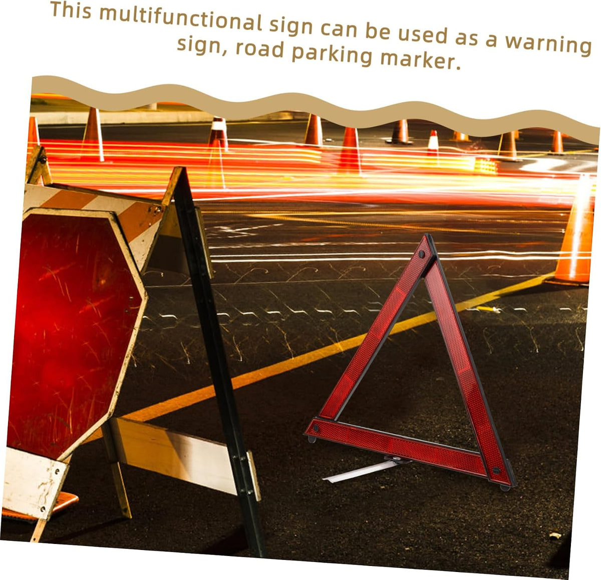 3pcs Reflective Safety Triangle Warning Sign for Road Emergency