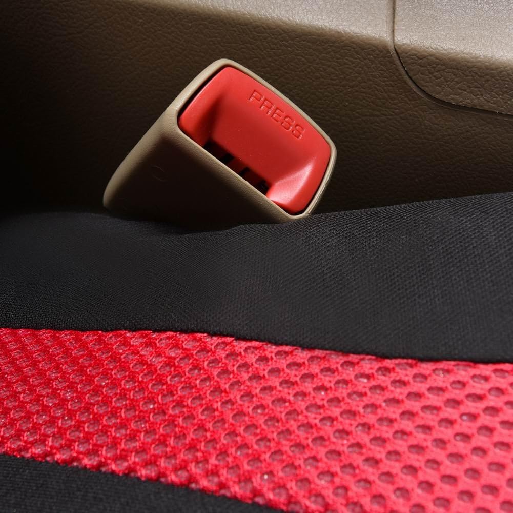 Flying Banner Car Seat Covers Front Set Breathable Mesh Seat Protector Fabric Polyester Cover Easy Installation SUV CAR Woman Lady Femal (Front Set, Black Red)