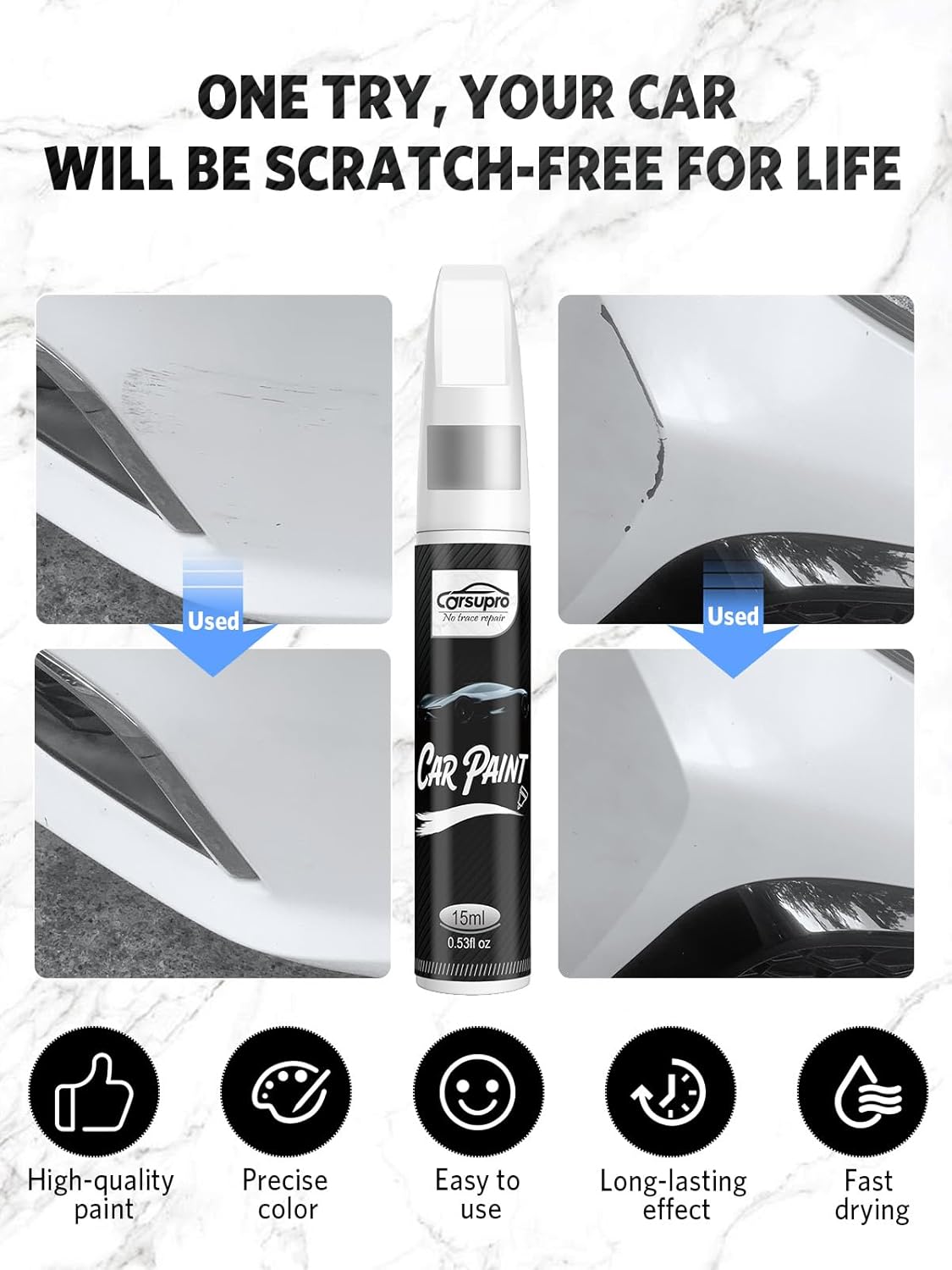 Billet Silver Metallic(PSC/JSC) for Ram Touch Up Paint Pen, 2 in 1 Car Scratch Remover with Pen Tip and Brush, Precise Color Match for Car Paint Scratch Repair, Quickly and Easily Fix Chips and Nicks
