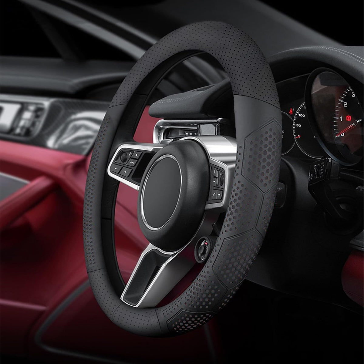Yangday Leather Steering Wheel Cover for Chevy Silverado 1500 2500 3500