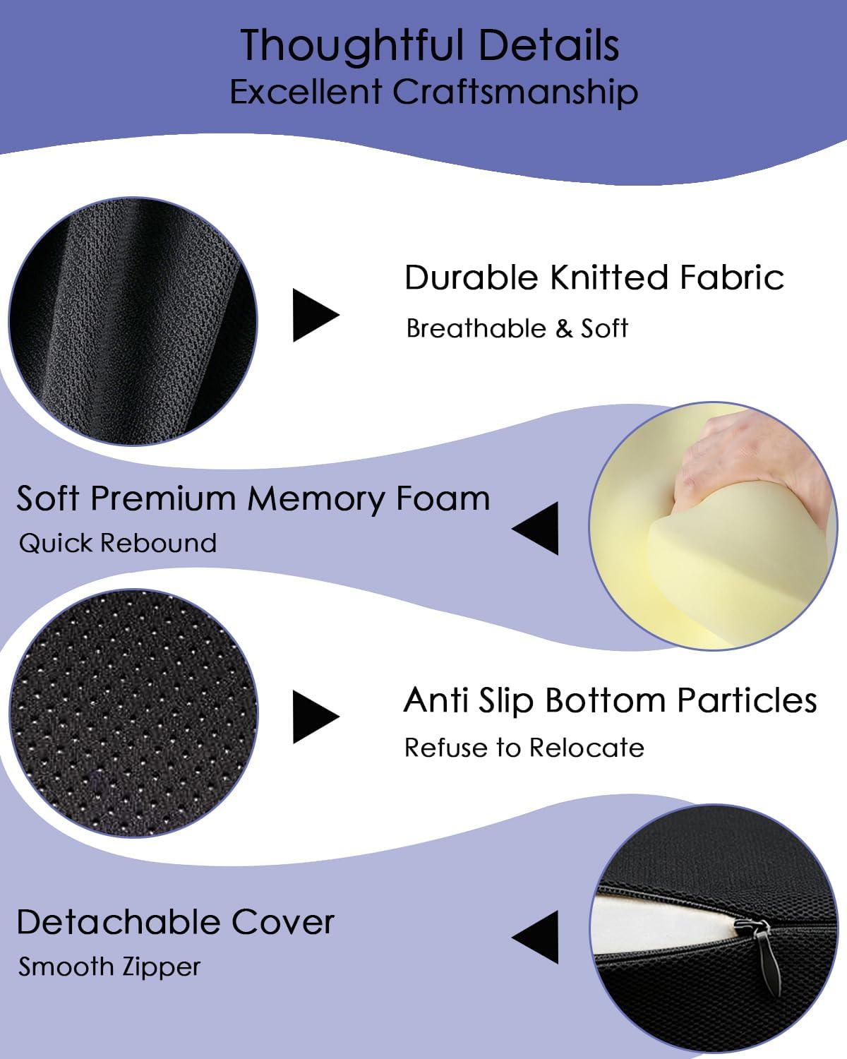 Small Wedge Car Seat Cushion - Memory Foam Car Booster Seat for Adults - Driver Seat Cushions Lumbar Support Pillow for Sciatica & Lower Back Pain Relief - Enhancing Driving Comfort, Apricot