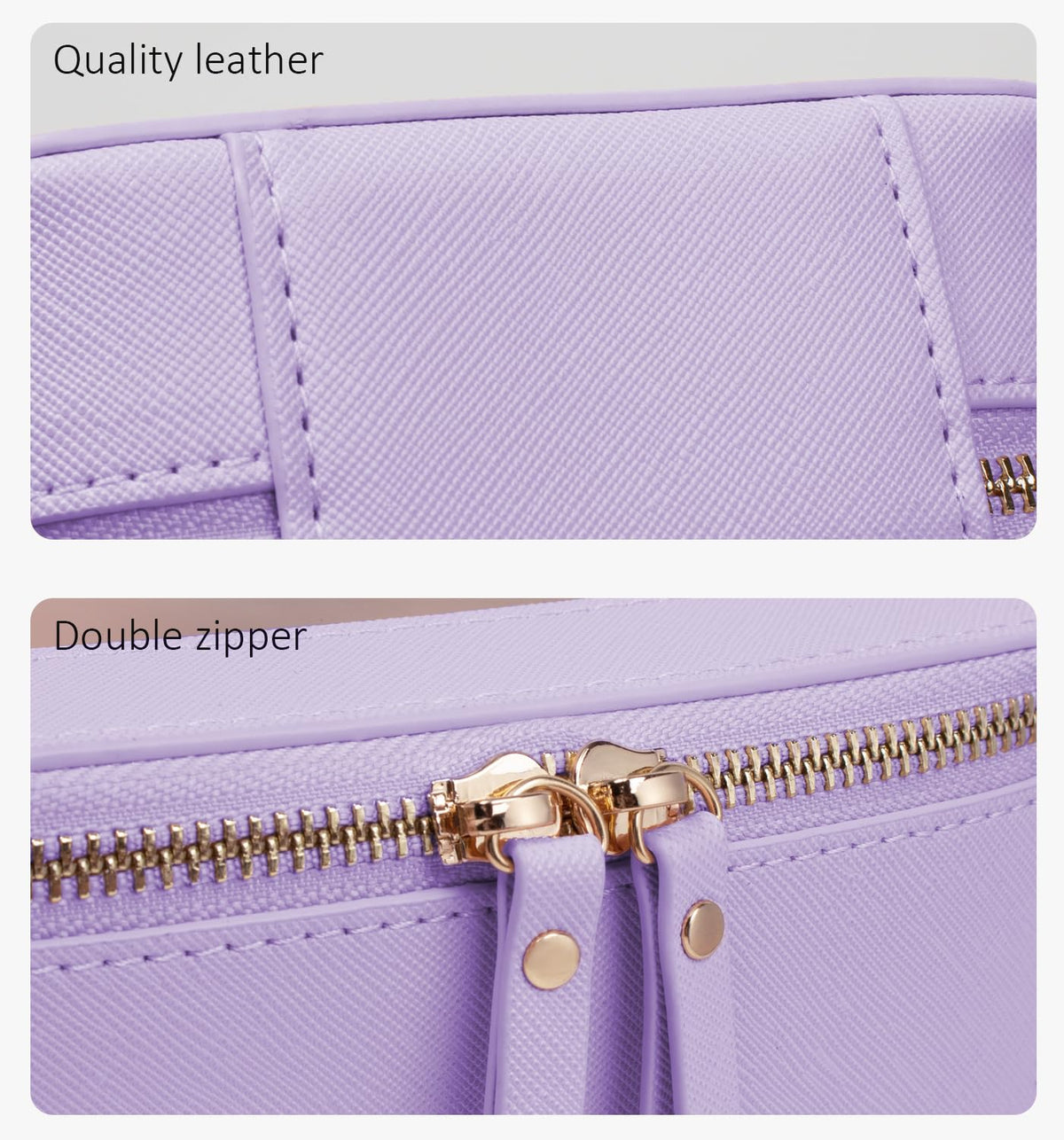 LETGO Clear Sunscreen Makeup Bag Organizer,Travel Toiletry Bag Cosmetic Case for Women,Portable Beach Make Up Skincare Pouch Car Organizer Bag with Zippers for Essentials(Large-Purple)