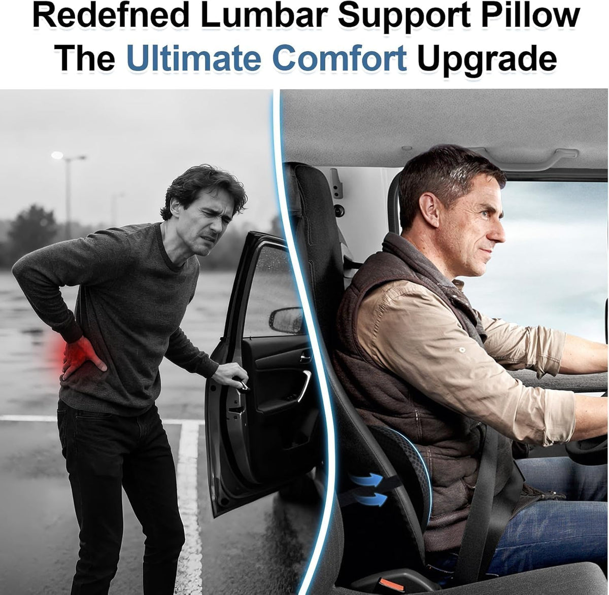 Lumbar Support Pillow Memory Foam for Mazda MX-5 Miata ND 2016-2025, Ergonomic Back Cushion for Driving Seat Vehicle Lower Back Pain Relief Pad