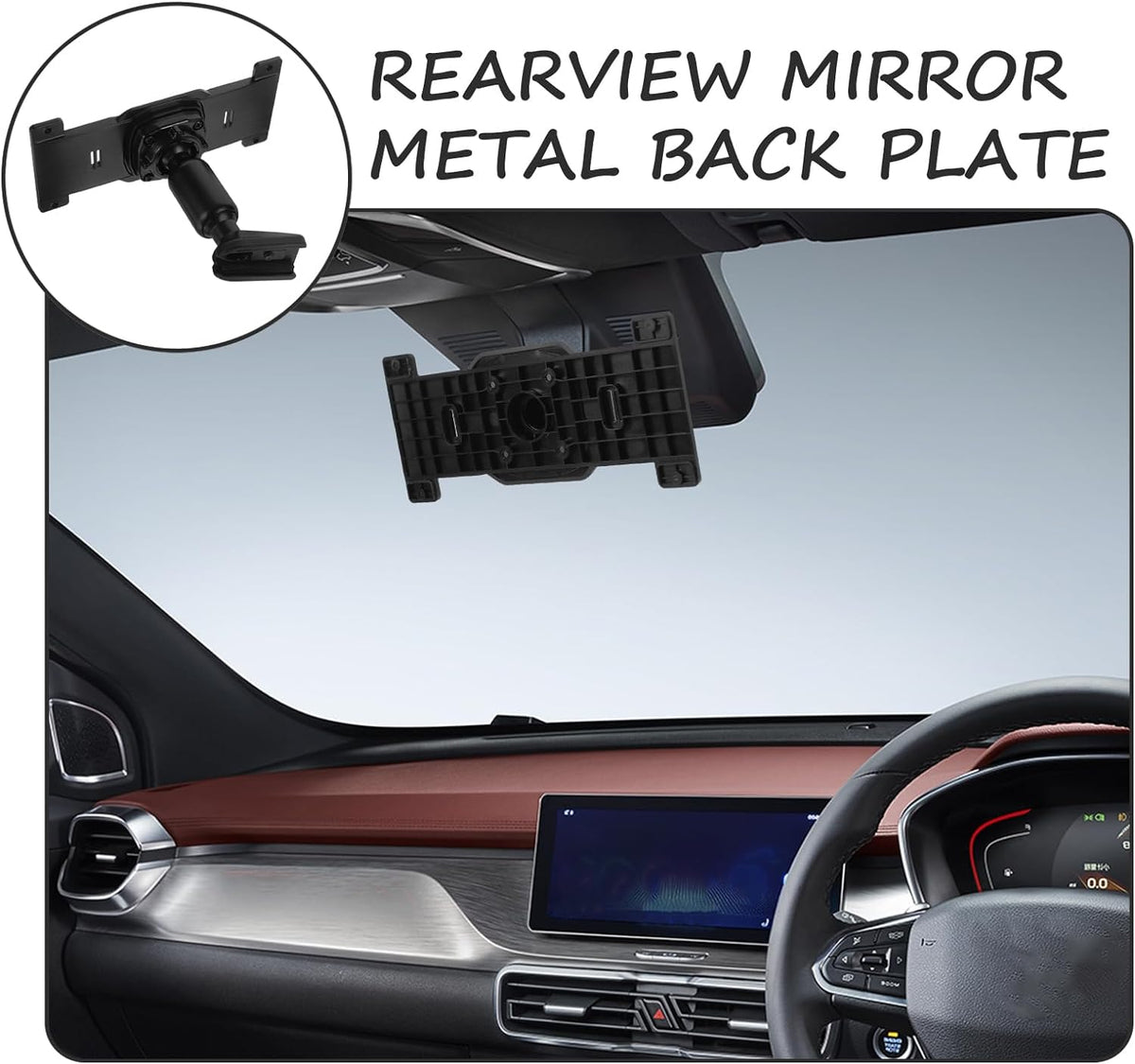 CALLARON 1 Set Dash Cam Mirror Mount Rear View Mirror Back Plate Panel Car Rear View Camera Mount Kit for 5.5" - 12" Rearview Mirror Dash Cams