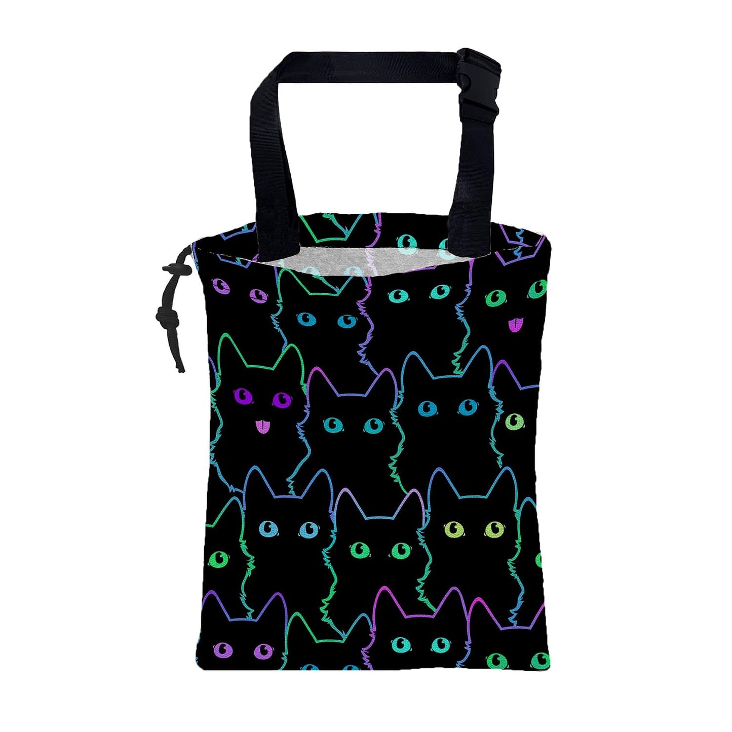 Car Garbage Bag Abstract Daisy Flowers Drawstring Car Trash Bag Hanging for Back Seat with Adjustable Buckle Canvas Vehicle Trash Can Easy-to-Install
