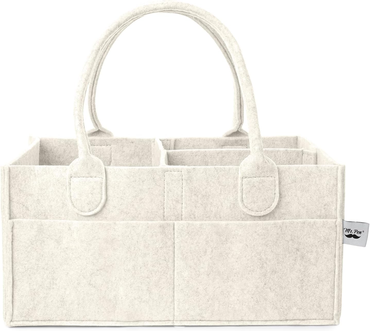 Mr. Pen- Baby Diaper Caddy Organizer, Beige, Medium | Nursery Storage Bin and Car Organizer for Diapers and Baby Wipes