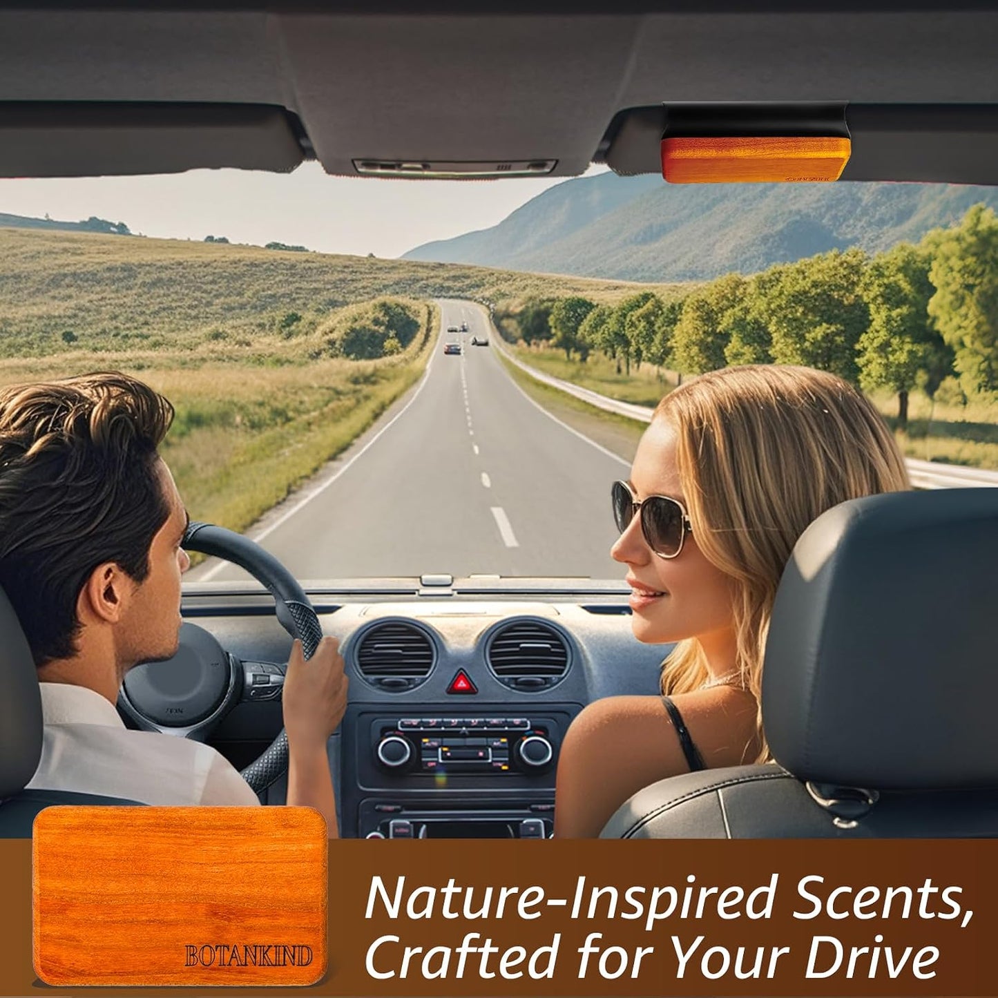 Car Air Freshener- Original Wood Air Freshener-Car Odor Eliminator for Visor Clip-Long Lasting Scent - 4 pack Included 2 Clips
