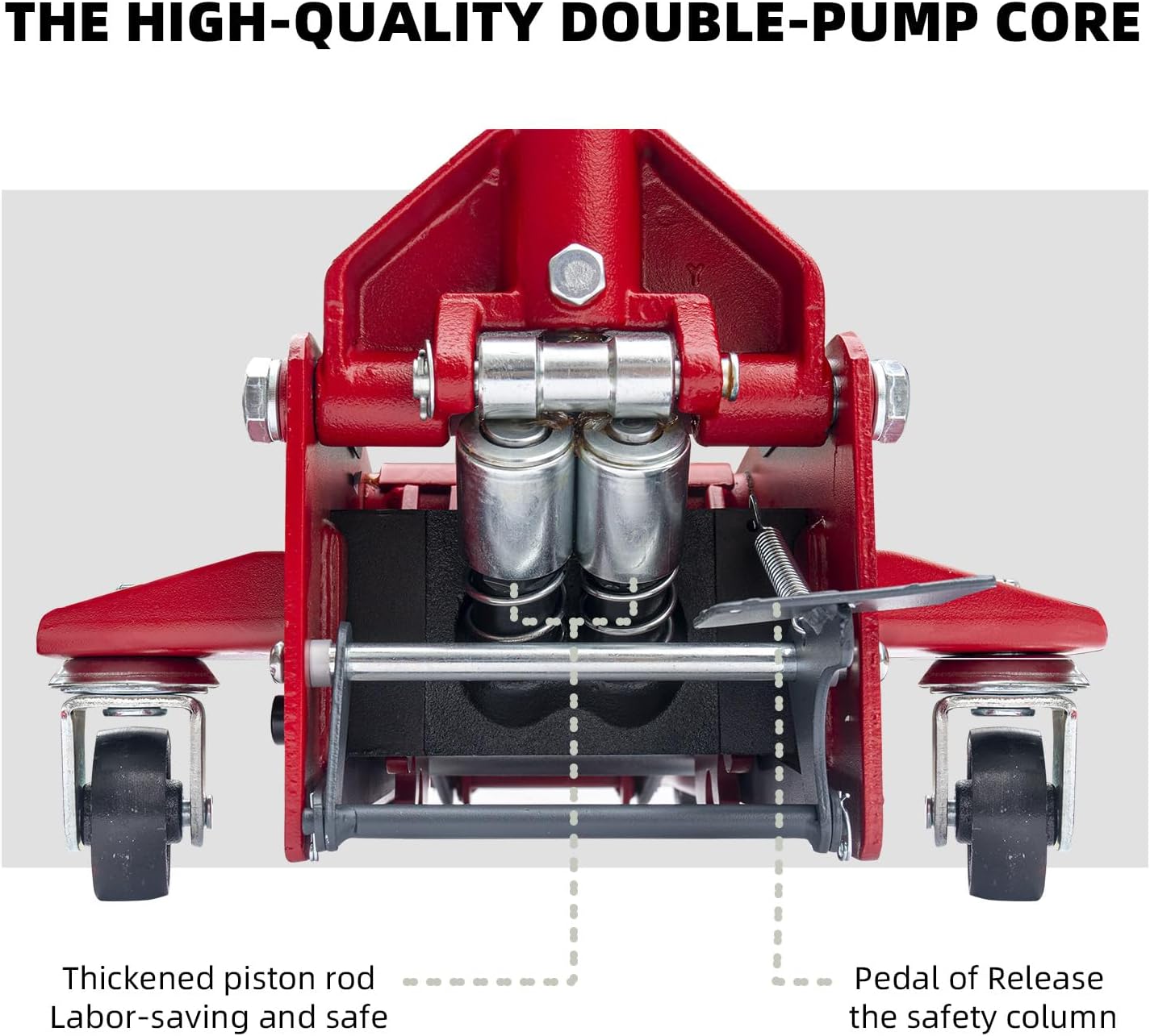 【Upgraded】 Safety Floor Jack System 3.5 Ton (7000 lbs) Automatically Locking After Lifting for Double Safety 2-in-1 Hydraulic Jack with Integrated Jack Stand Quick Lift for Car, SUV, Truck & Garage