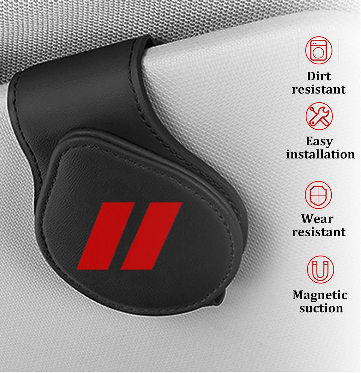 Sunglasses Holders for Car Visor Compatible with Dodge Charger Challenger Durango Car Accessories Magnetic Leather Glasses Eyeglass Clip Car Visor Accessories (//)