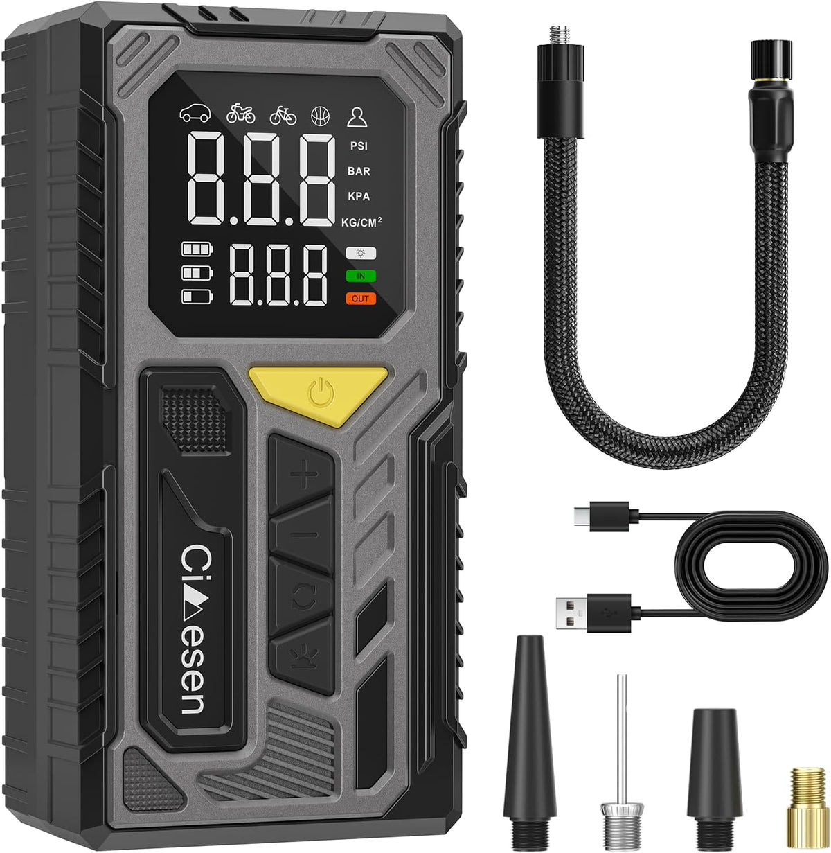 Tire Inflator Portable Air Compressor,Bike Pump 150 PSI with Pressure Gauge