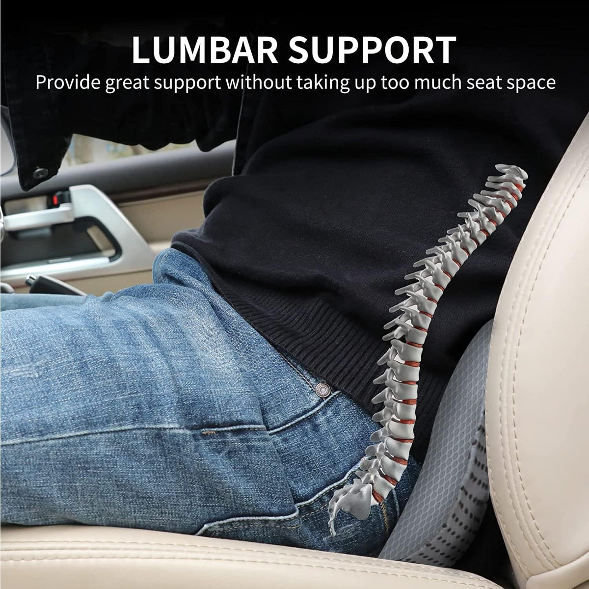 Car Seat Cushion, Memory Foam Seat Pad for Sciatica and Lower Back Pain Relief, Seat Cushion for Car Seat Driver (Gray)