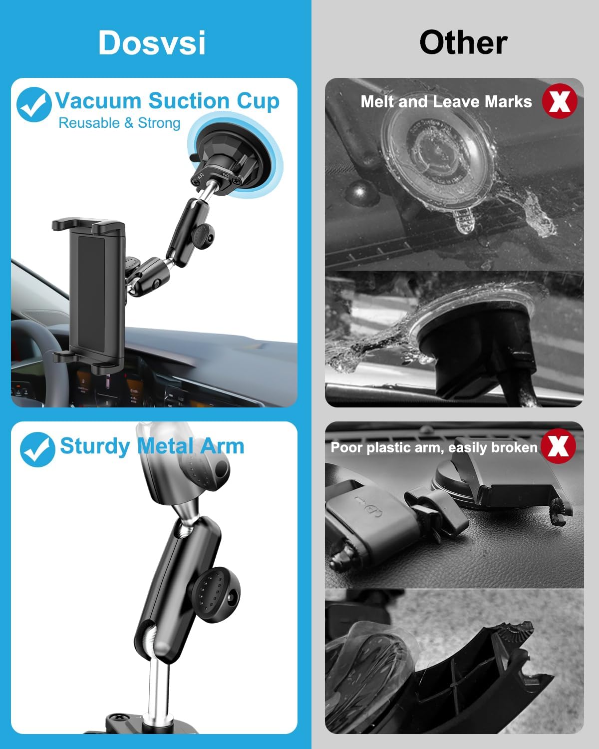 Z Fold Car Holder, Windshield Mount for Foldable Phone, Super Suction Cup